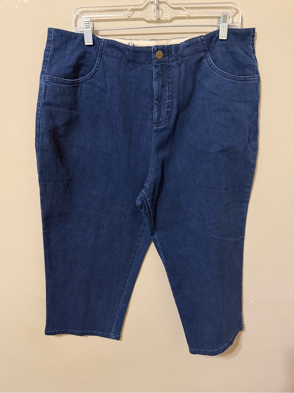 Dream Jeans 16 petite plus Dark Navy Cropped Denim Pants cotton spandex like new